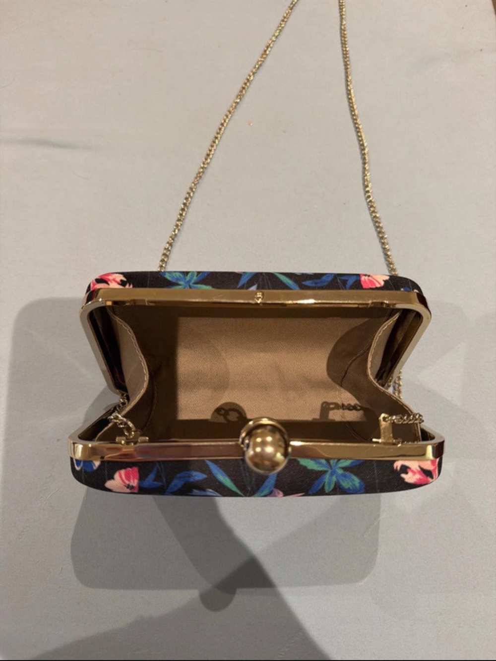 Talbots Black Floral Clutch with Multicolor Blooms - Picture 2 of 4
